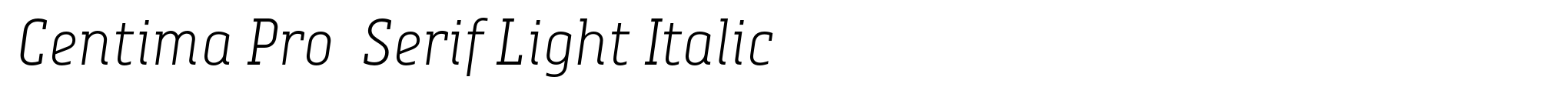 Centima Pro  Serif Light Italic image